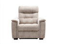 Sillones reclinables de tela tapizada 94x92x101 cm - beige-marrón oscuro - respaldo alto acolchado