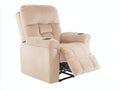 Sillones reclinables tapizados en tejido 95 x 96 x 108 cm - beige - respaldo acolchado con reposapiés y 2 portavasos