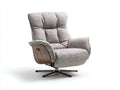Sillones reclinables de tela 85x92x105 cm - beige madera natural - base giratoria para salón