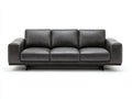 Sofás 3 plazas tapizados efecto piel 240x90x78 cm - gris oscuro-marrón oscuro - diseño moderno
