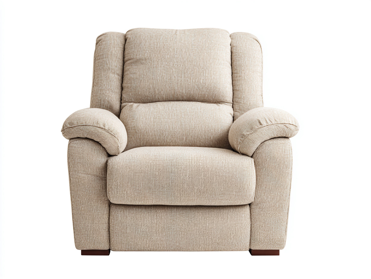 Sillones reclinables de tela tapizada 96x92x100 cm - beige-marrón oscuro - brazos acolchados