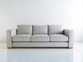Sofás 3 plazas tapizados en cuero sintético 225 x 95 x 84 cm - gris perla - diseño contemporáneo con base de madera