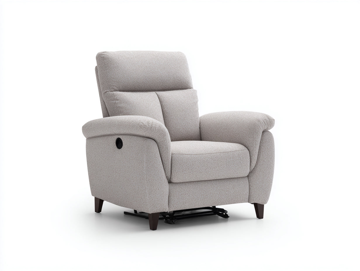 Sillones reclinables tapizados en tela 86x88x100 cm - beige claro - diseño acolchado para salón