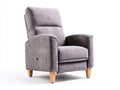 Sillones reclinables tapizados en tejido 78 x 88 x 108 cm - gris malva - respaldo alto con mecanismo reclinable y patas de madera