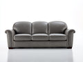 Sofás 3 plazas de piel sintética 205x88x84 cm - gris oscuro - diseño clásico para salón